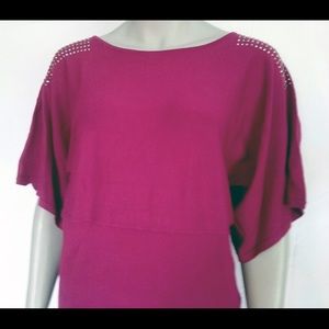 Shoulder Studded Sweater Rose Plus Size NWOT